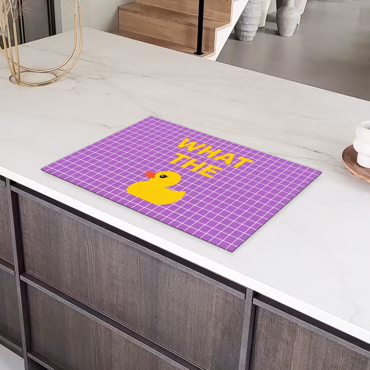 Tekst - Eend - Paars Inductie beschermer vinyl 3mm klein -sfeer8