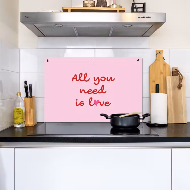 Tekst - Roze - Love - Hart Inductie beschemer met haakjes klein -sfeer2