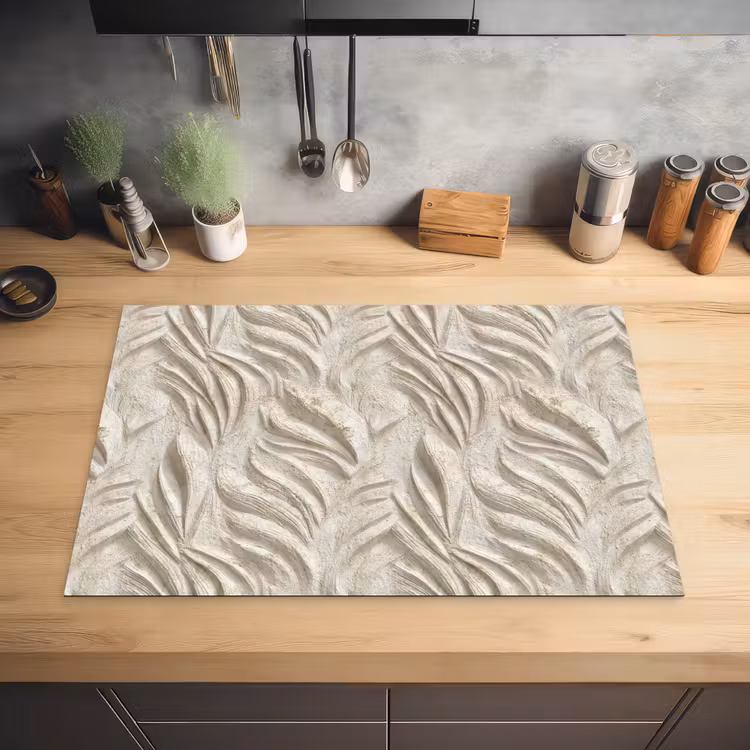 Textuur - Reliëf - Beige Inductie beschermer vinyl 3mm klein 276 -sfeer5