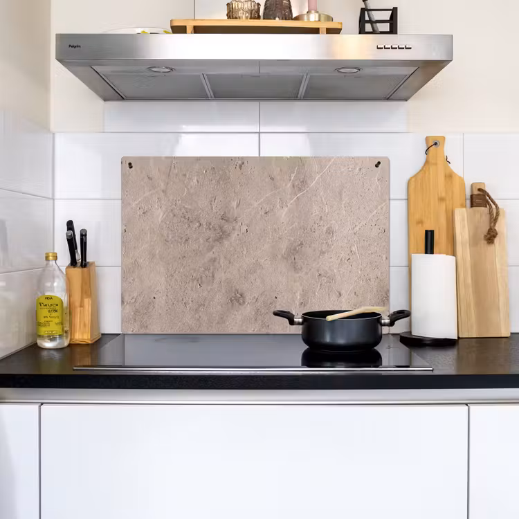 Textuur - Steen - Patroon - Rustiek - Beige Inductie beschemer met haakjes klein -sfeer2
