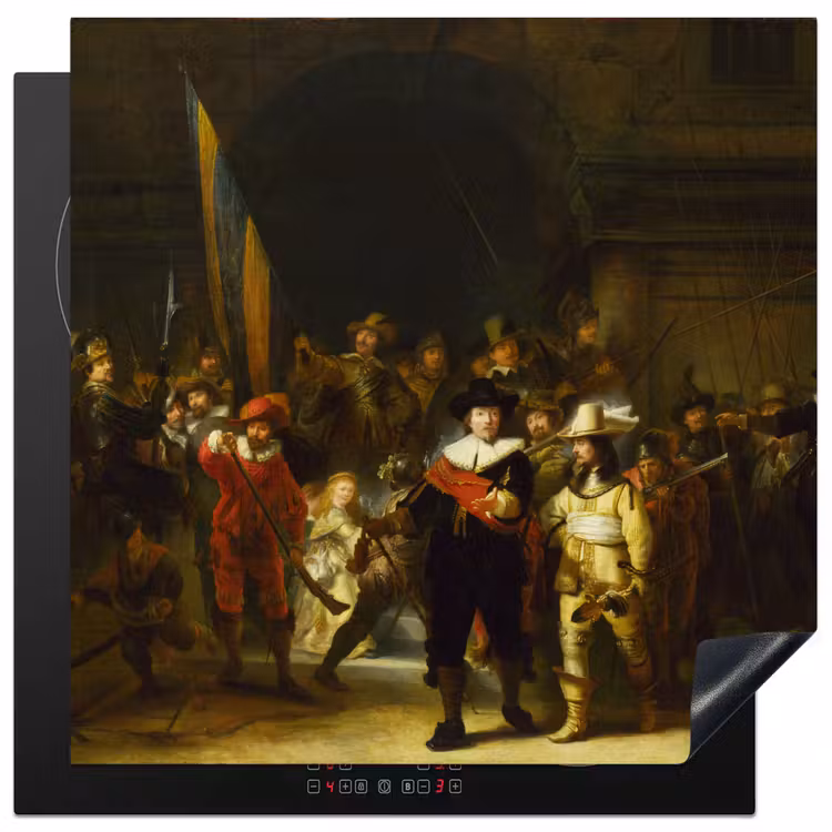 De Nachtwacht - Rembrandt van Rijn Inductie beschermer vinyl 3mm middel -3d