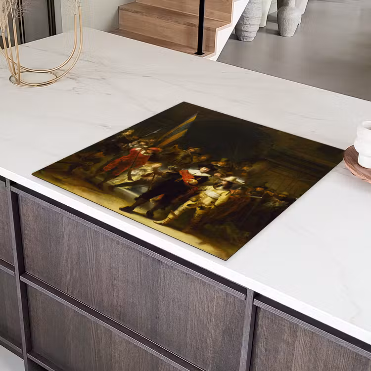 De Nachtwacht - Rembrandt van Rijn Inductie beschermer vinyl 3mm middel -sfeer8