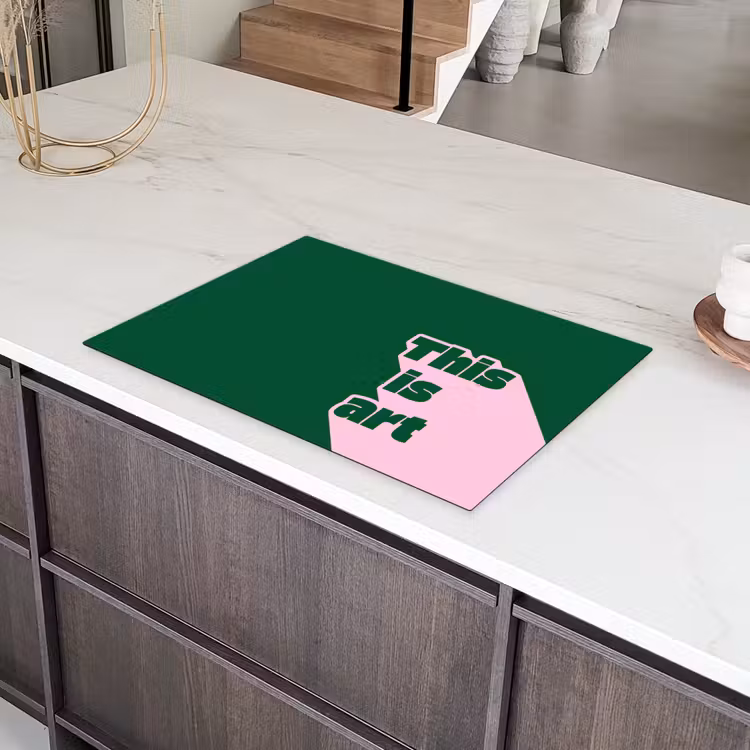 This is art - Schaduw - Roze Inductie beschermer vinyl 3mm klein -sfeer8