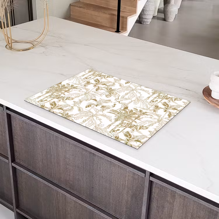 Tijger - Oerwoud - Beige Inductie beschermer vinyl 3mm klein 276 -sfeer8