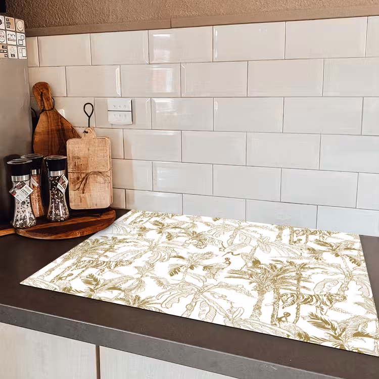 Tijger - Oerwoud - Beige Inductie beschermer vinyl 3mm klein 276 -sfeer3