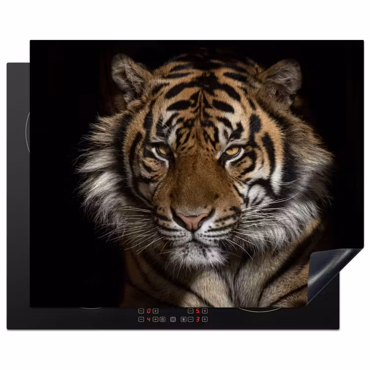 Tijger - Wilde dieren - Portret Inductie beschermer vinyl 3mm groot -3d