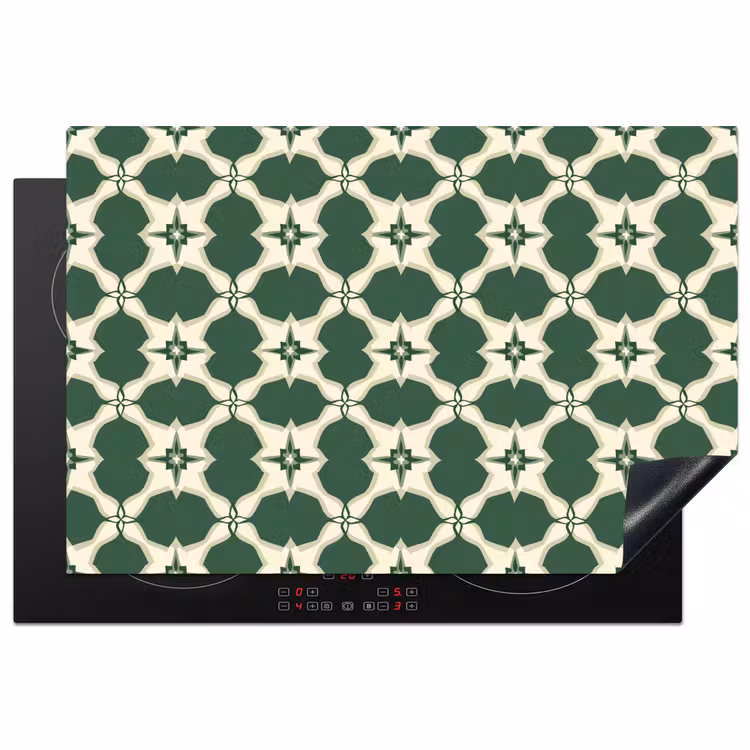 Tegel - Klassiek - Groen Inductie beschermer vinyl 3mm klein 276 -3d