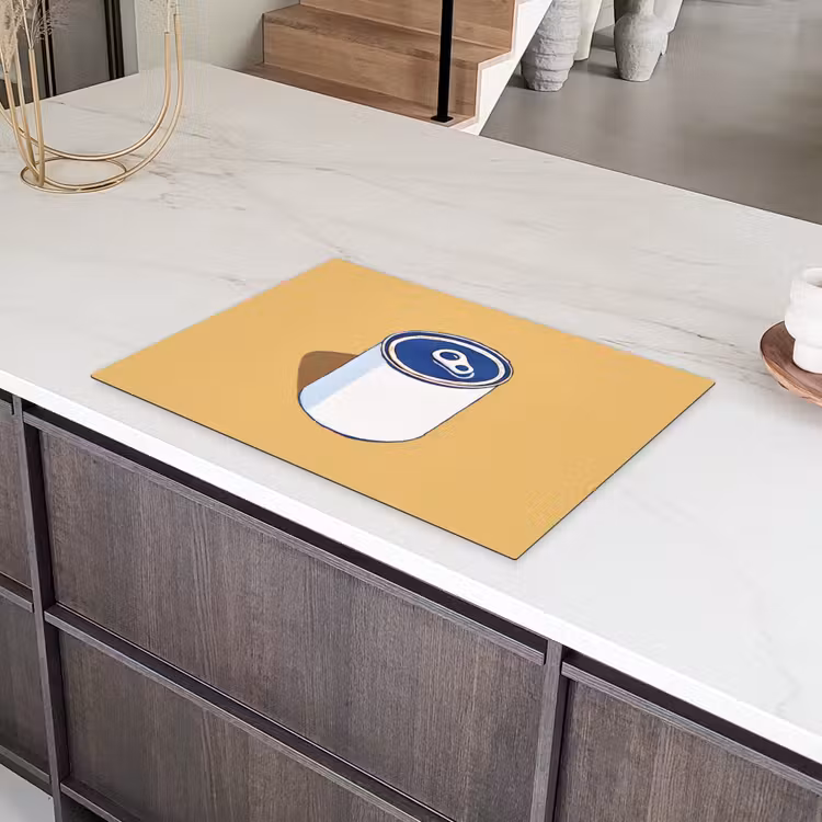 Blikje - Minimalistisch - Blauw - Illustratie Inductie beschermer vinyl 3mm klein -sfeer8