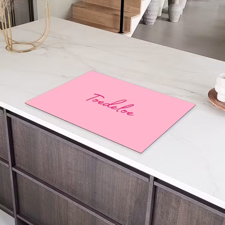 Toedeloe - Roze - Minimalistisch Inductie beschermer vinyl 3mm klein -sfeer8