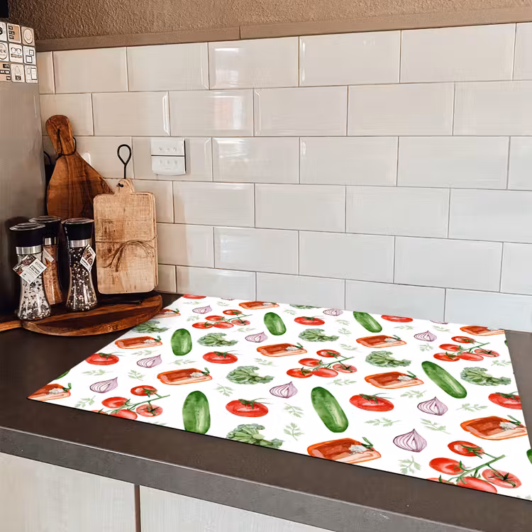 Tomaat - Paprika - Komkommer - Patroon Inductie beschermer vinyl 3mm klein 276 -sfeer3