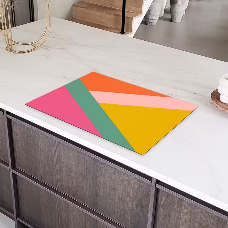 Driehoeken - Kleurrijk - Abstract Inductie beschermer vinyl 3mm klein -sfeer8
