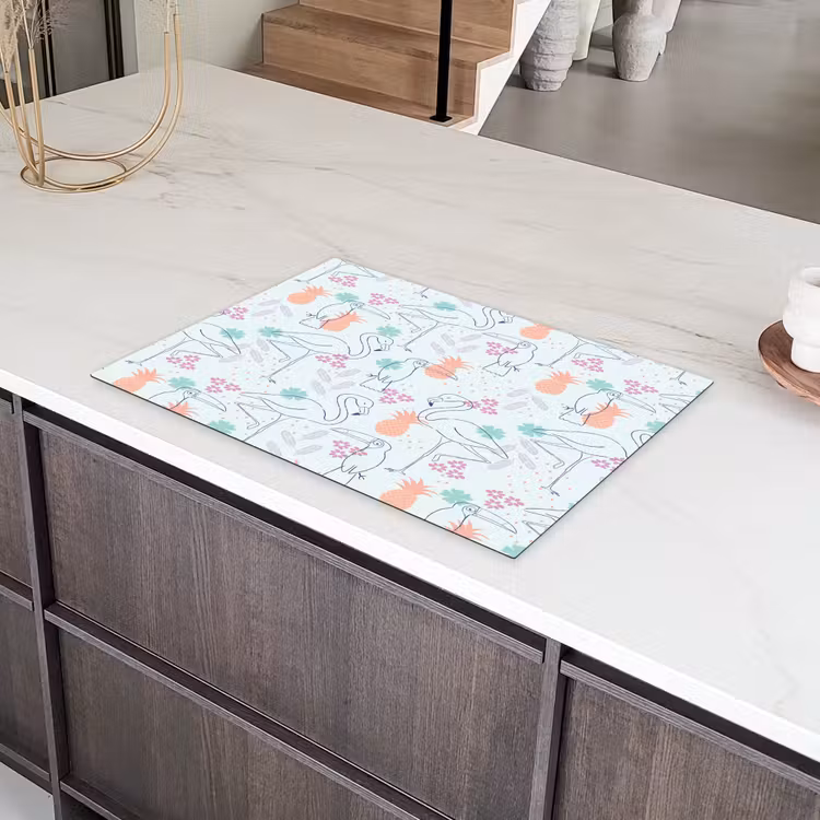 Tropisch - Vogels - Ananas Inductie beschermer vinyl 3mm klein 276 -sfeer8