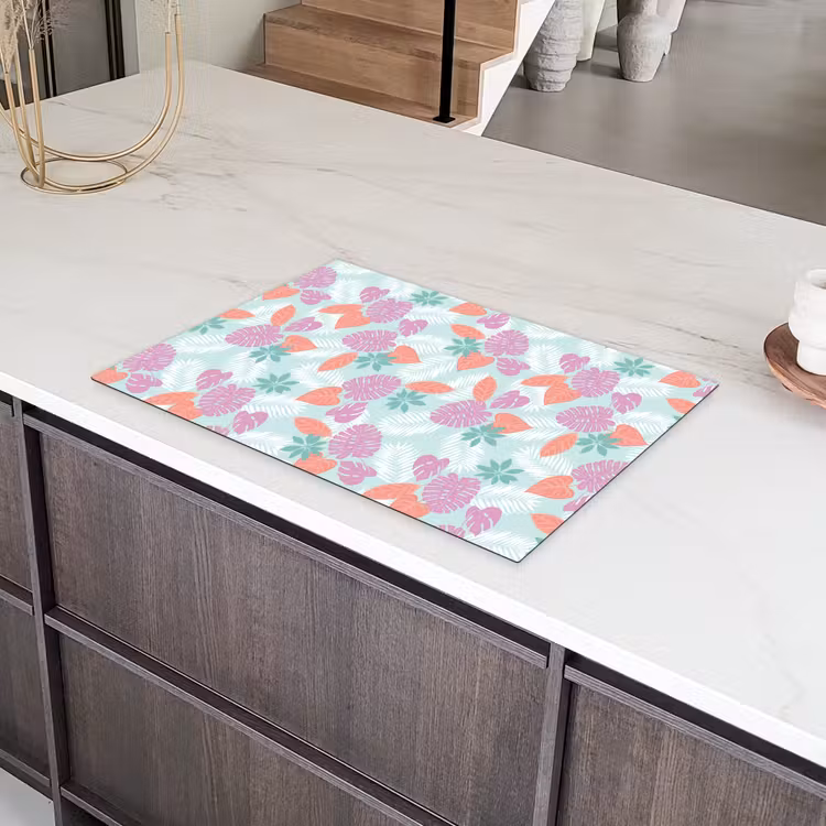 Tropisch - Bladeren - Pastel Inductie beschermer vinyl 3mm klein 276 -sfeer8