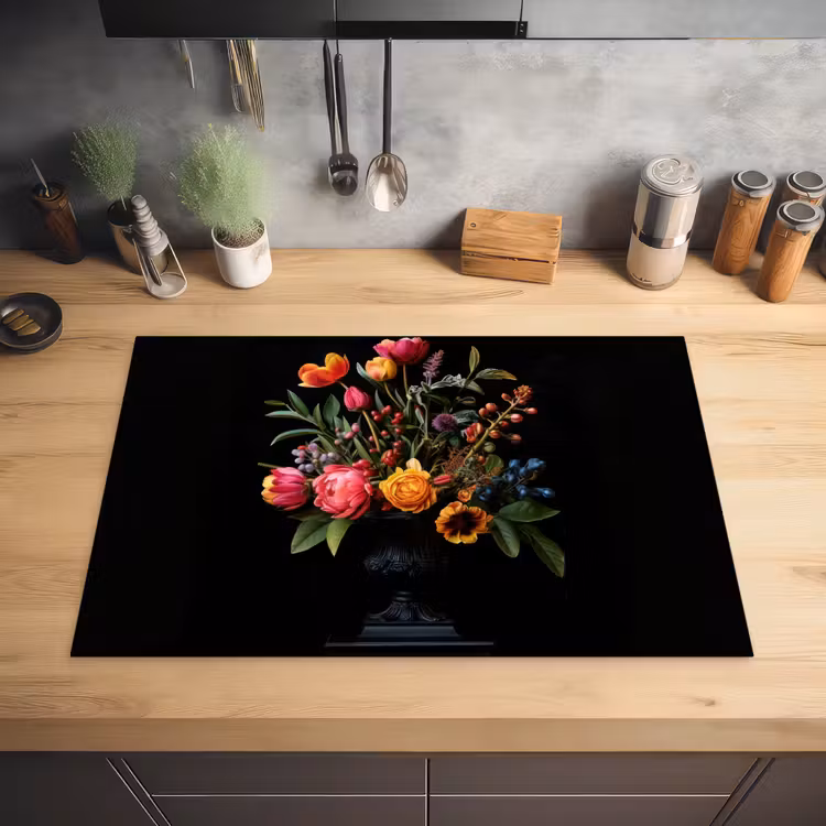 Tulpen - Bessen - Boeket - Vaas Inductie beschermer vinyl 3mm klein -sfeer5