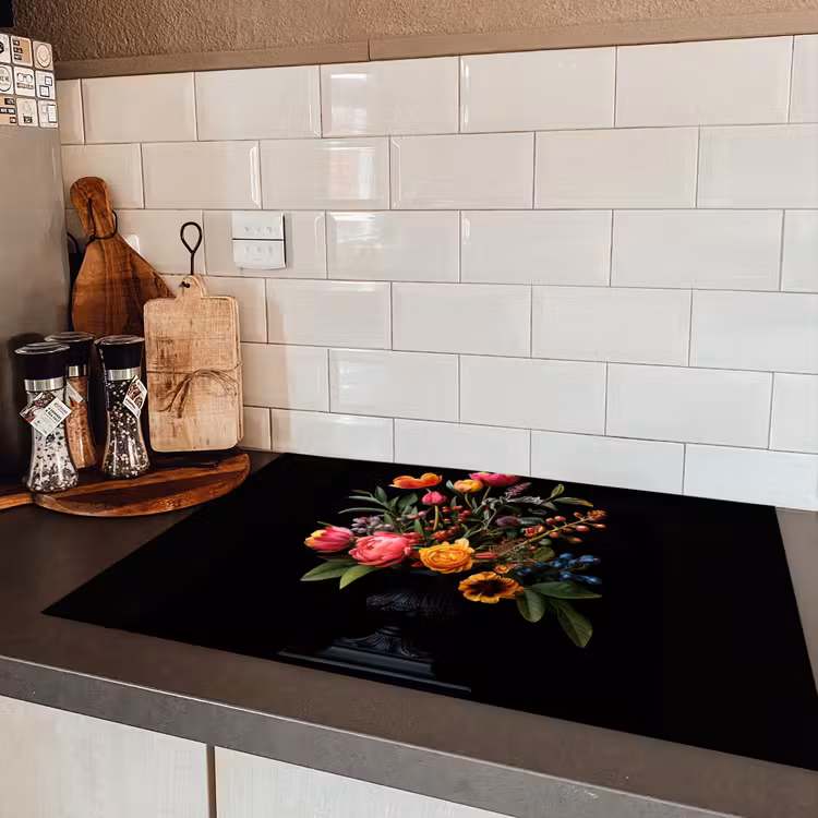 Tulpen - Bessen - Boeket - Vaas Inductie beschermer vinyl 3mm klein -sfeer3