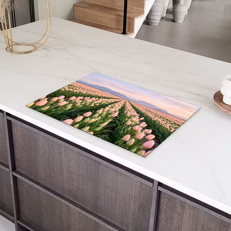 Tulpen - Landschap - Roze Inductie beschermer vinyl 3mm klein -sfeer8