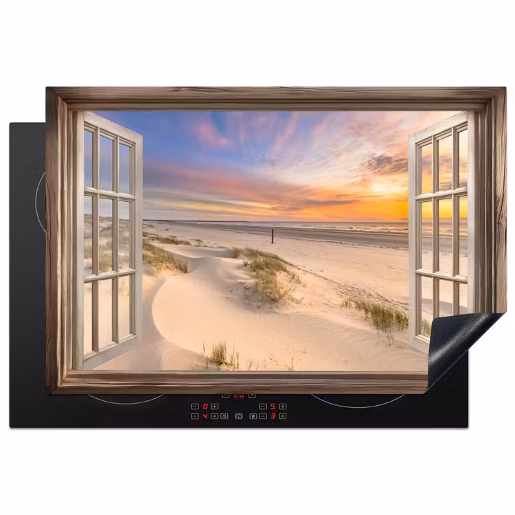Doorkijk - Strand - Duinen - Natuur - Landschap Inductie beschermer vinyl 3mm klein -3d
