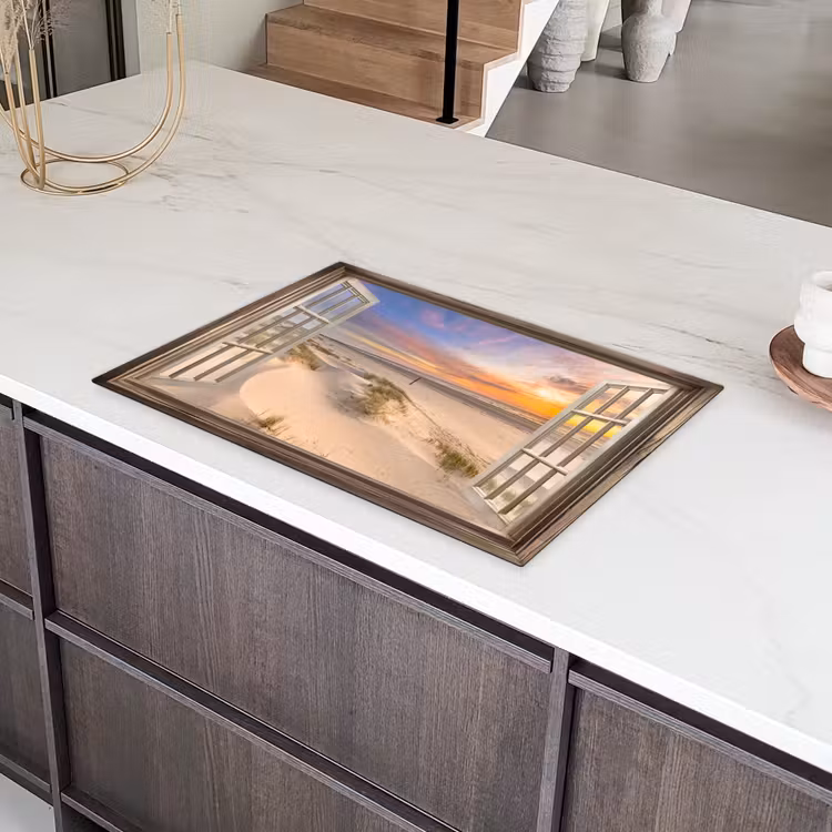 Doorkijk - Strand - Duinen - Natuur - Landschap Inductie beschermer vinyl 3mm klein -sfeer8