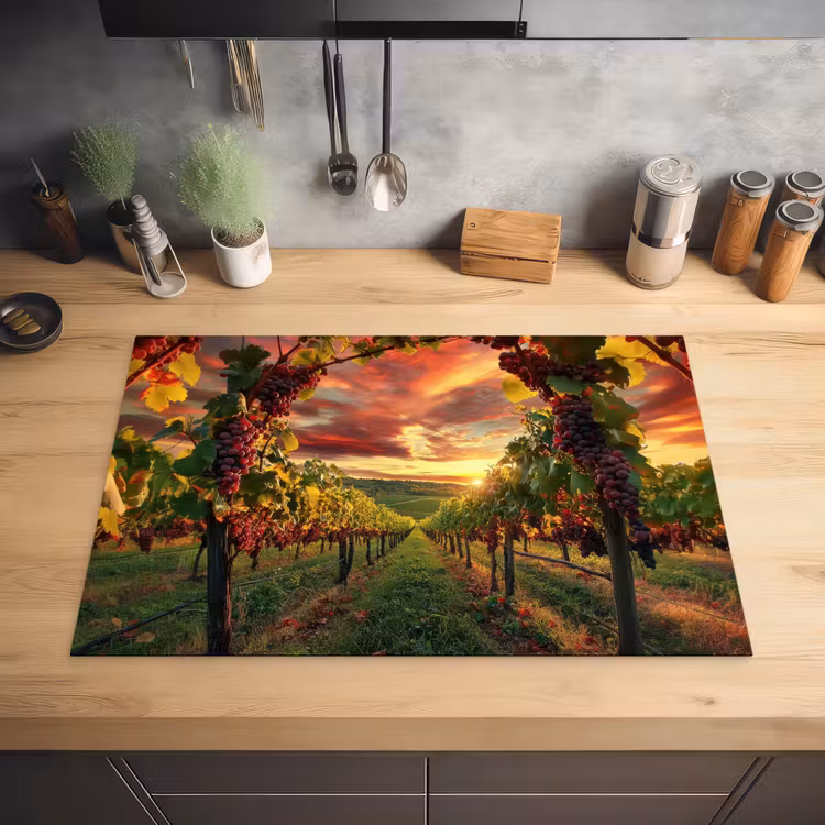 Wijngaard - Druiven - Zonsondergang Inductie beschermer vinyl 3mm klein -sfeer5