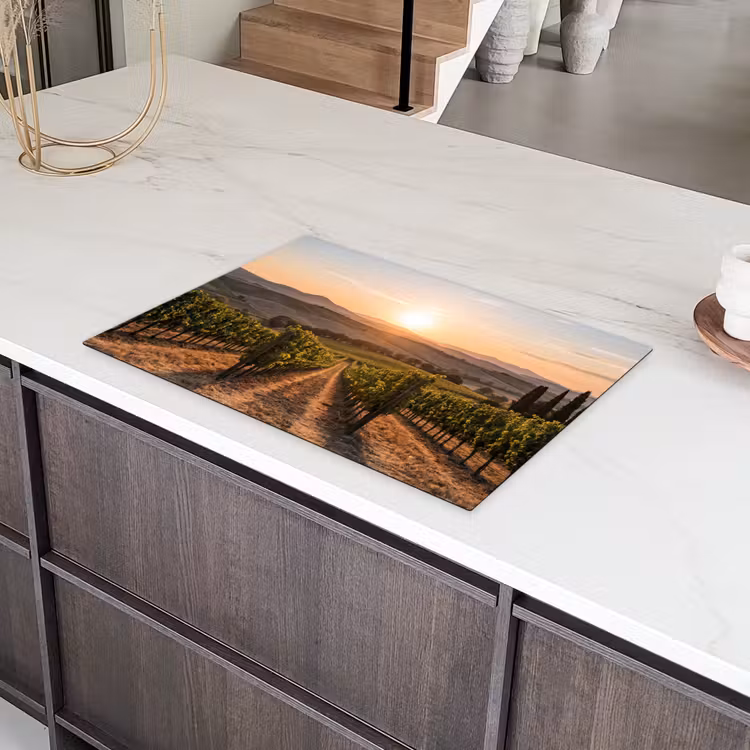Wijngaard - Zonsondergang - Landschap Inductie beschermer vinyl 3mm klein -sfeer8