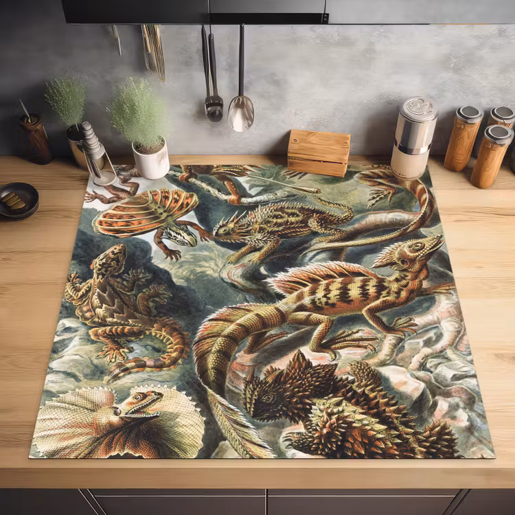 Vintage - Kunst - Ernst Haeckel - Salamanders - Dieren Inductie beschermer vinyl 3mm middel -sfeer5