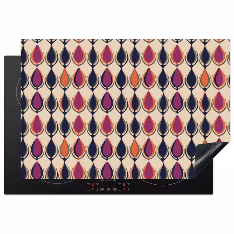 Vintage - Retro - Kleurrijk Inductie beschermer vinyl 3mm klein 276 -3d