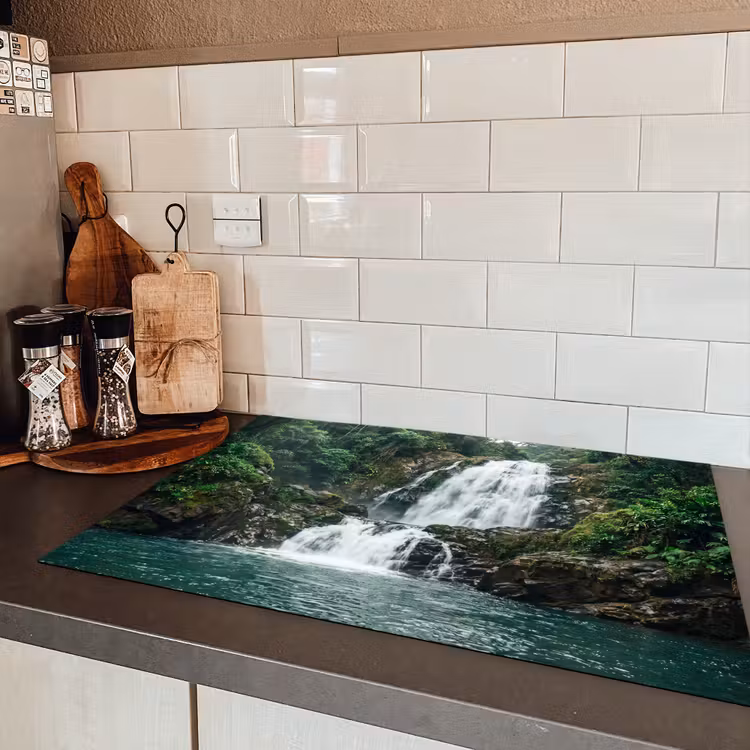 Waterval - Bos - Natuur - Groen Inductie beschermer vinyl 3mm klein -sfeer3