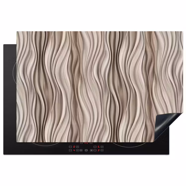 Golven - 3D - Crème Inductie beschermer vinyl 3mm klein 276 -3d
