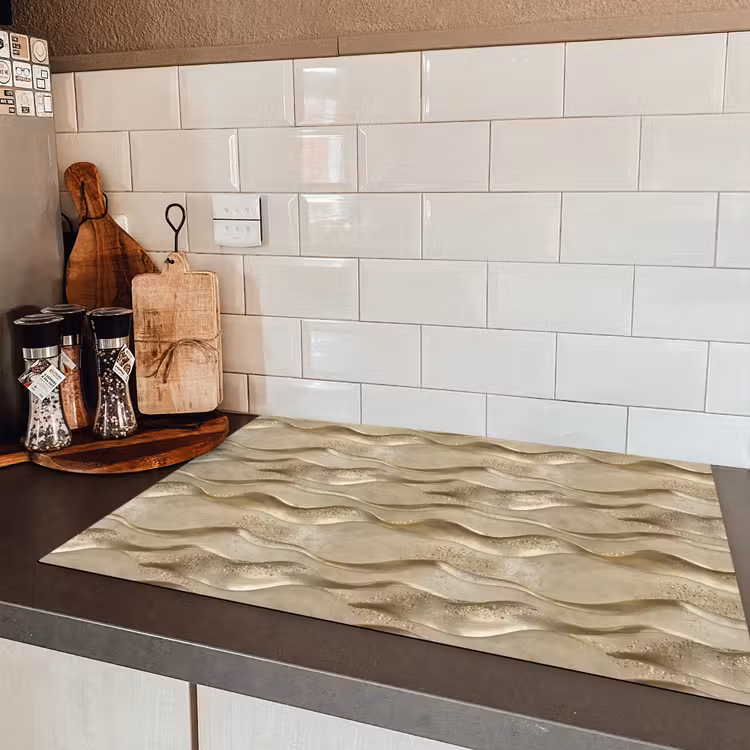 Golven - Patroon - Goud Inductie beschermer vinyl 3mm klein 276 -sfeer3
