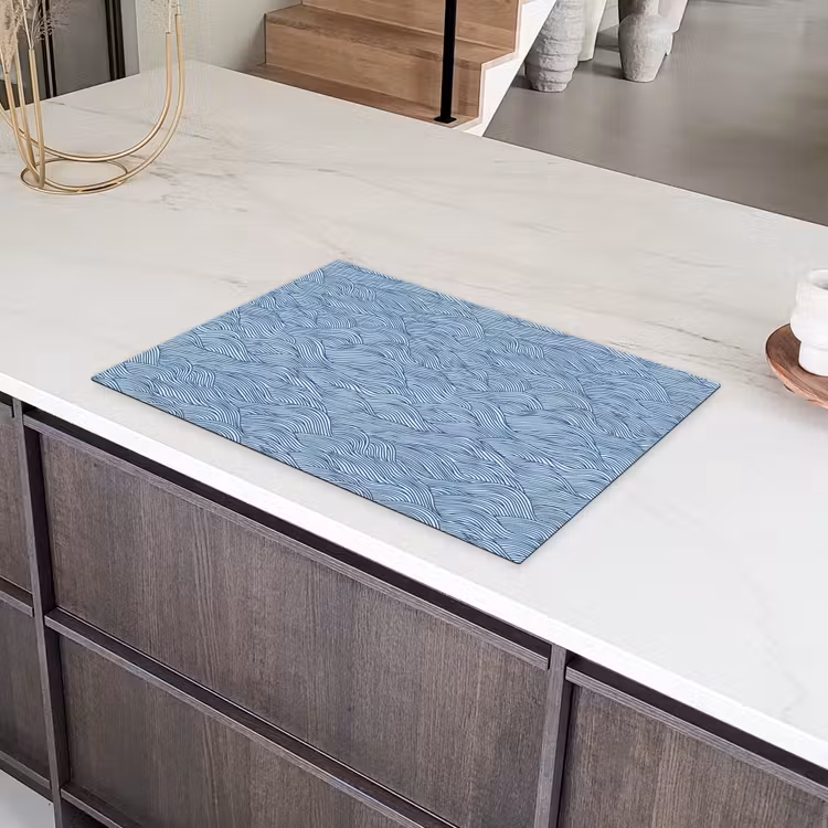 Golven - Ritmisch - Blauw Inductie beschermer vinyl 3mm klein 276 -sfeer8