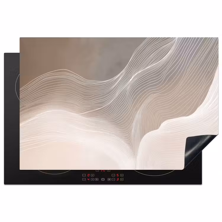 Golvende lijnen - Luchtstromen - Harmonieus Inductie beschermer vinyl 3mm klein -3d