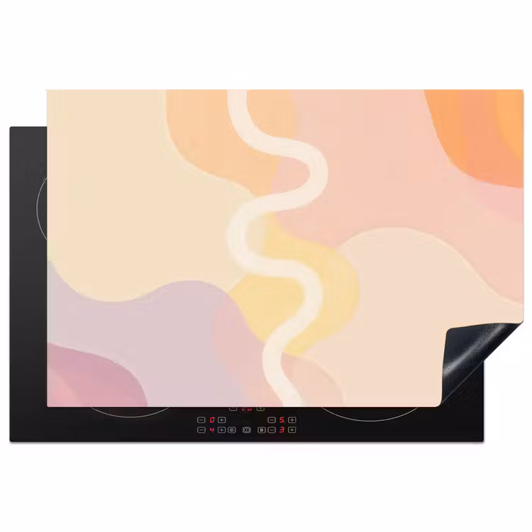Golvende vormen - Abstract - pastel Inductie beschermer vinyl 3mm klein -3d