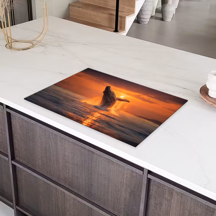 Walvis - Zon - Zee Inductie beschermer vinyl 3mm klein -sfeer8