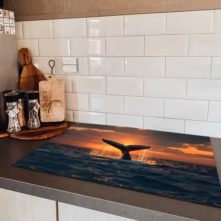 Walvis staart - Water - Zonsondergang Inductie beschermer vinyl 3mm klein -sfeer3