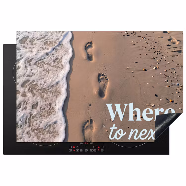 Where to next - Strand - Voetstappen Inductie beschermer vinyl 3mm klein -3d