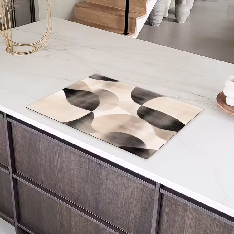 Grillige vormen - Subtiele overgangen - Dynamisch Inductie beschermer vinyl 3mm klein -sfeer8
