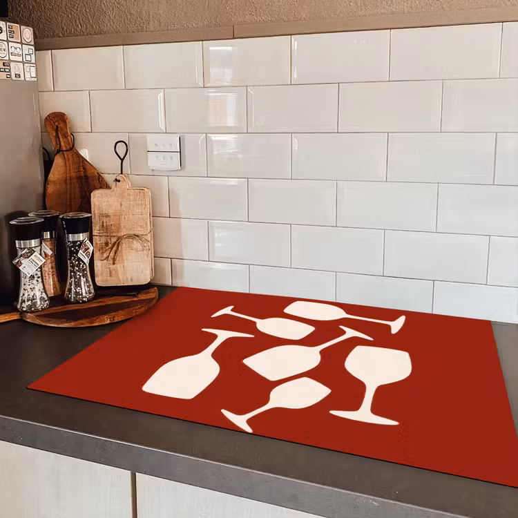 Wijnglazen - Silhouetten - Wit Inductie beschermer vinyl 3mm klein -sfeer3