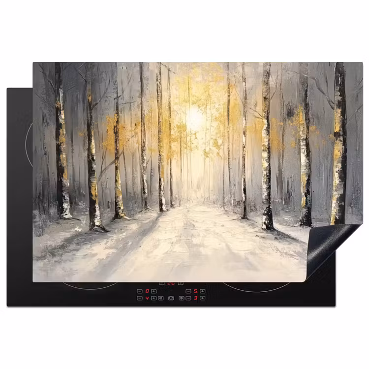 Winter - Abstract - Sneeuw - Natuur - Zon Inductie beschermer vinyl 3mm klein -3d