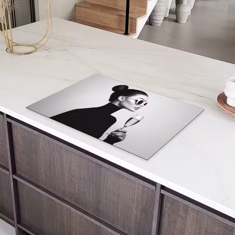 Vrouw - Champagne - Modern Inductie beschermer vinyl 3mm klein -sfeer8
