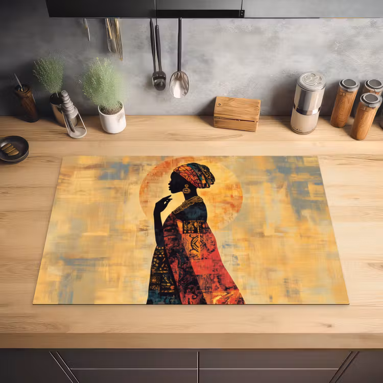 Vrouw - Silhouet - Patronen - Sierlijk Inductie beschermer vinyl 3mm klein -sfeer5