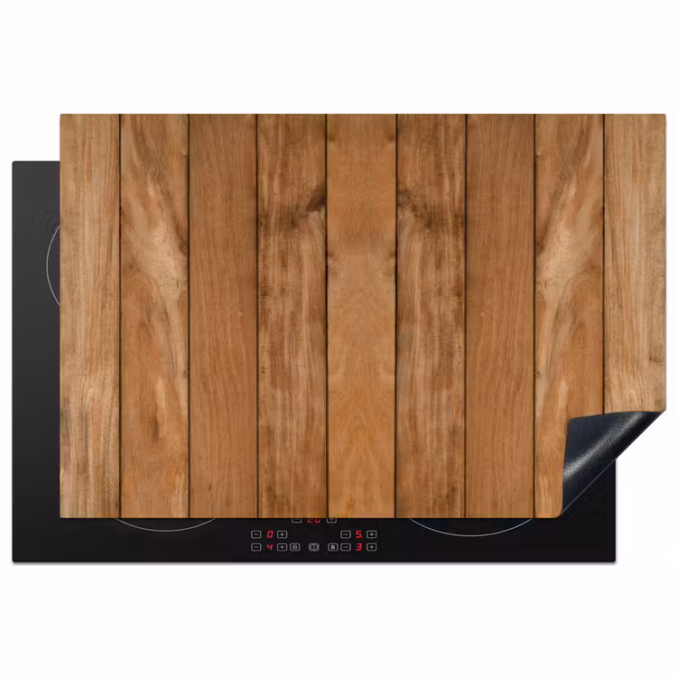 Hout - Naturel - Planken - Structuur Inductie beschermer vinyl 3mm klein -3d