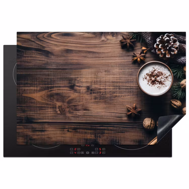 Hout - Landelijk - Warm - Natuur Inductie beschermer vinyl 3mm klein -3d