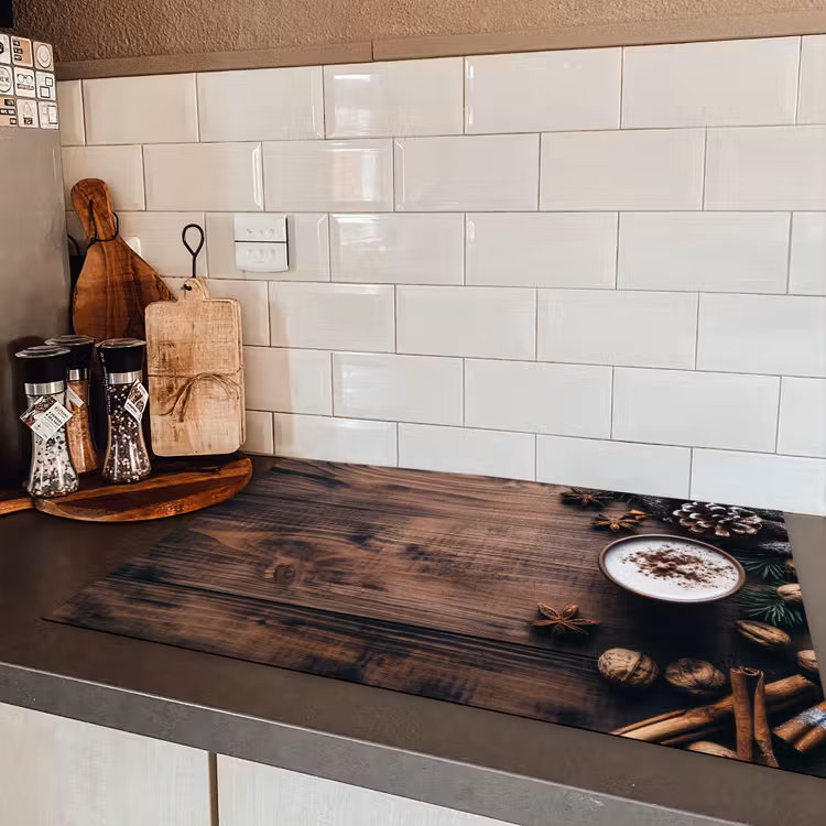 Hout - Landelijk - Warm - Natuur Inductie beschermer vinyl 3mm klein -sfeer3