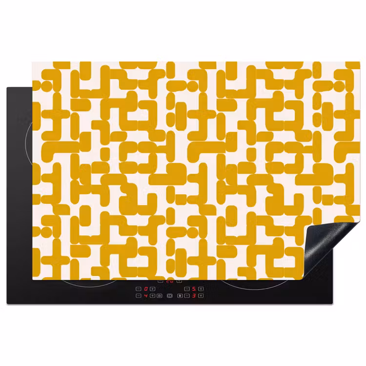 Geel - Beige - Patroon Inductie beschermer vinyl 3mm klein 276 -3d