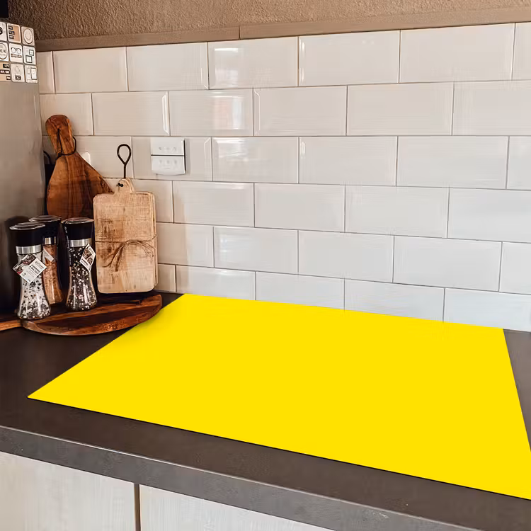 Geel - Citroen - Neon - Kleuren Inductie beschermer vinyl 3mm klein 276 -sfeer3