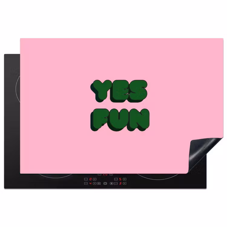 Yes fun - Groen - Roze Inductie beschermer vinyl 3mm klein -3d
