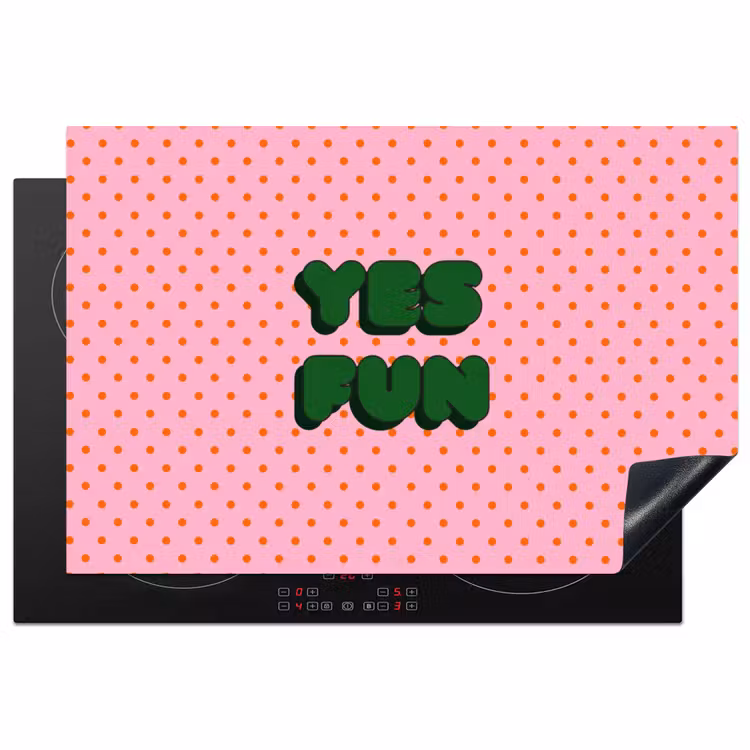 Yes fun - Groen - Roze - Stippen Inductie beschermer vinyl 3mm klein -3d