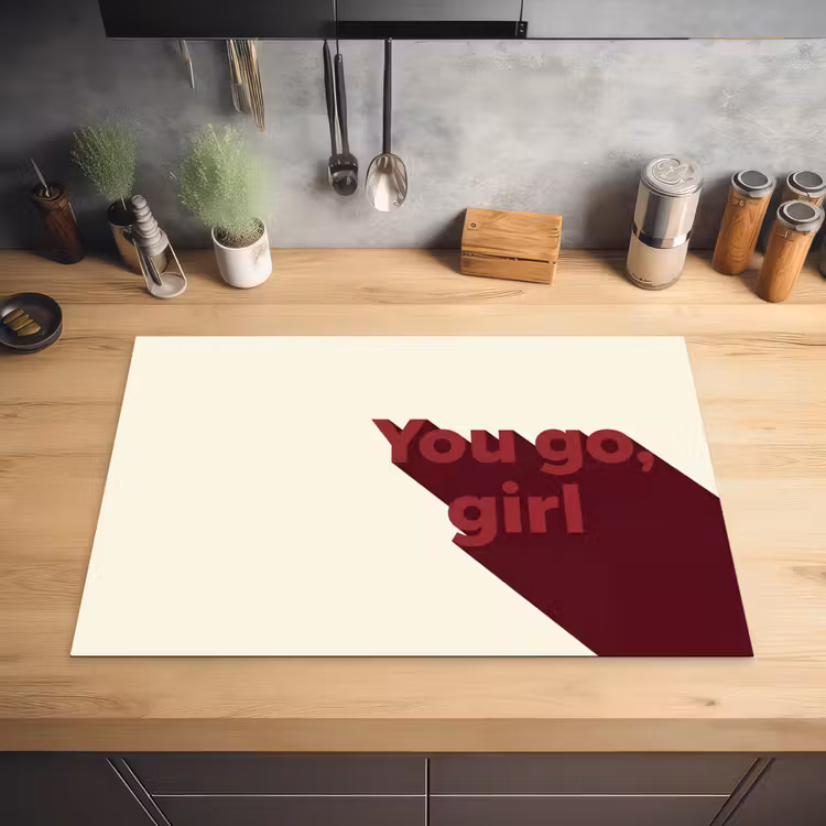you go girl - 3D - Rood Inductie beschermer vinyl 3mm klein -sfeer5