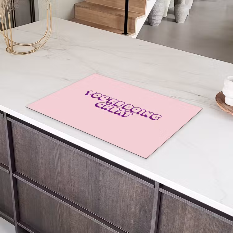 You're doing great - roze - 3D Inductie beschermer vinyl 3mm klein -sfeer8