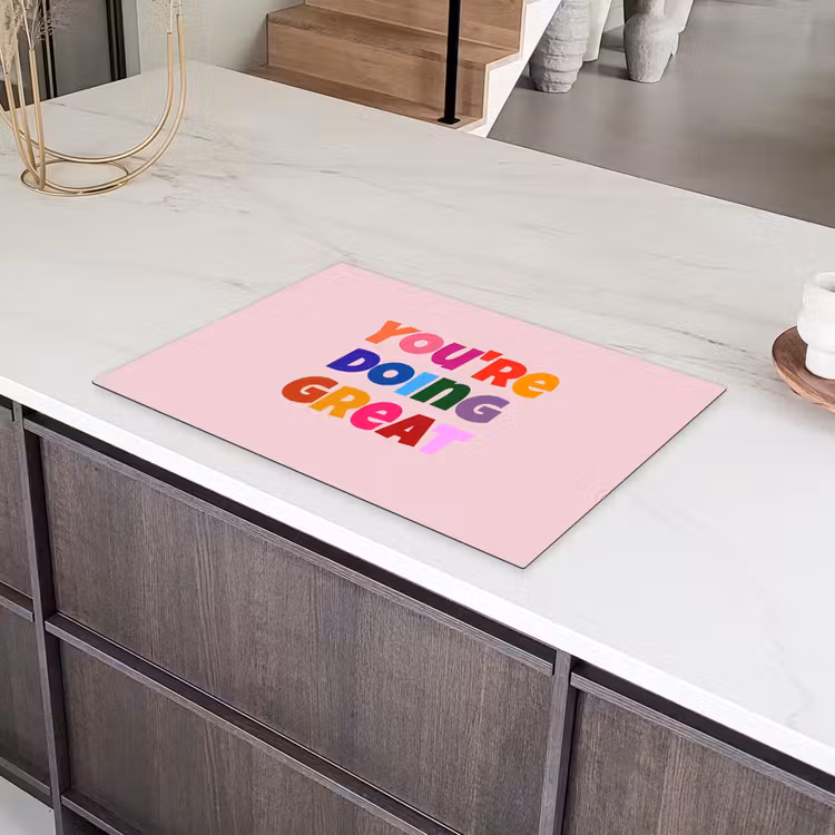 You're doing great - Roze - Kleurrijk Inductie beschermer vinyl 3mm klein -sfeer8